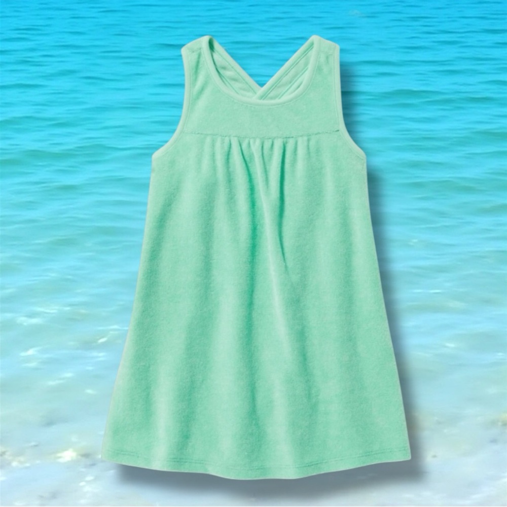 NWT Old Navy Cross Back Loop Terry Coverup Dress Mint Green 12-18 M 👚2/$10👗3/$12
